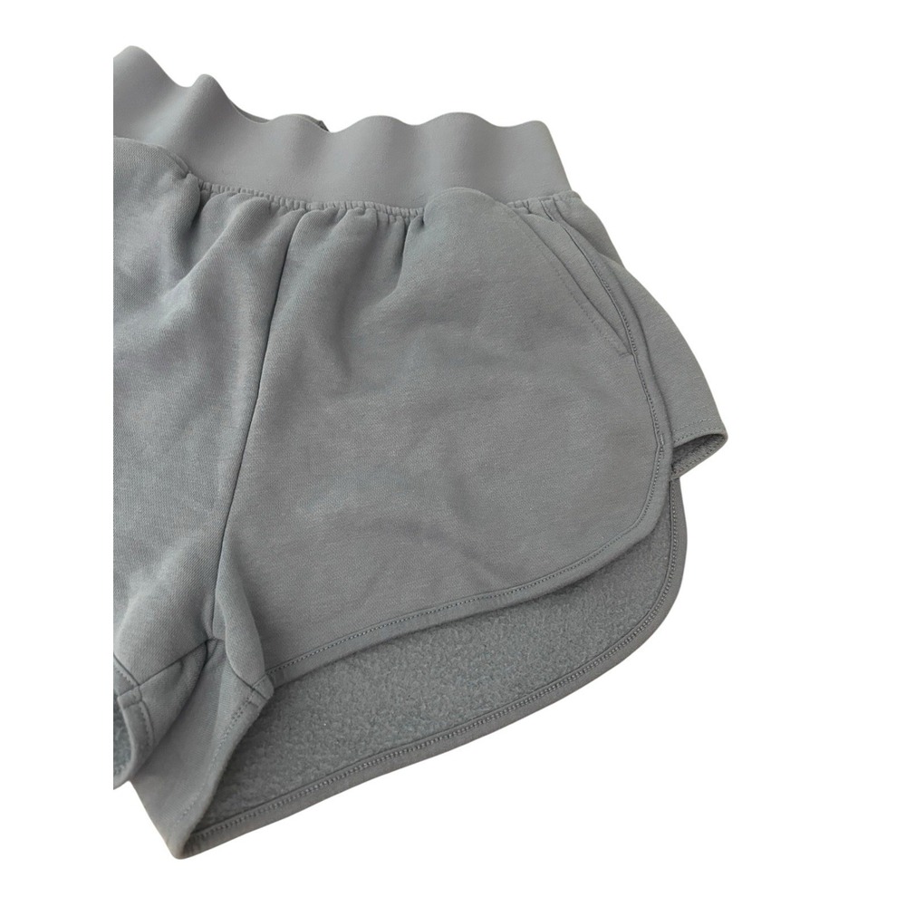 GymShark Womens Legacy Slate Blue Fleece Sweat Shorts Logo Size Small - Picture 2 of 7